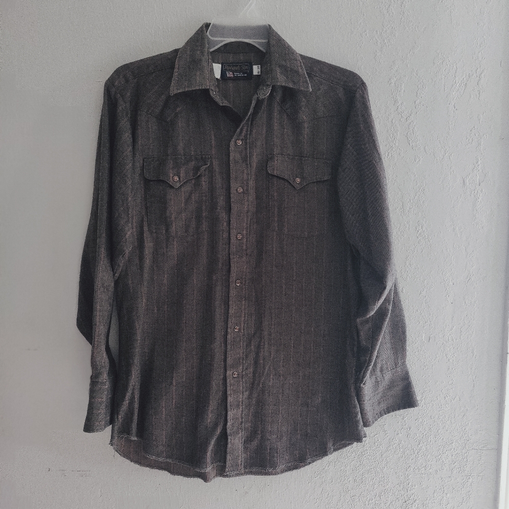 Panhandle Slim Dark Brown Casual Button-Down Shirt